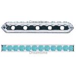 Dreamtime Crystal DC 77730 Rondelle Spacer Bars 5 Hole Turquoise/Silver